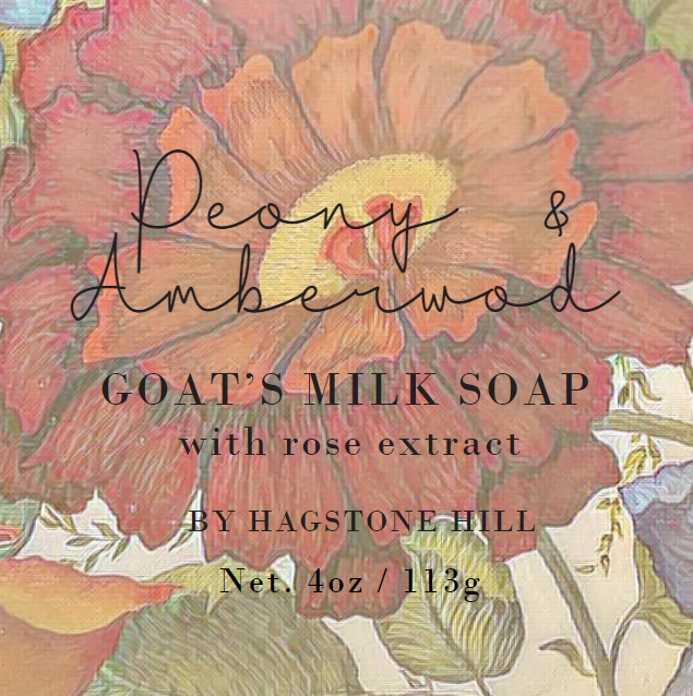 Peony & Amberwood Goat's Milk Soap