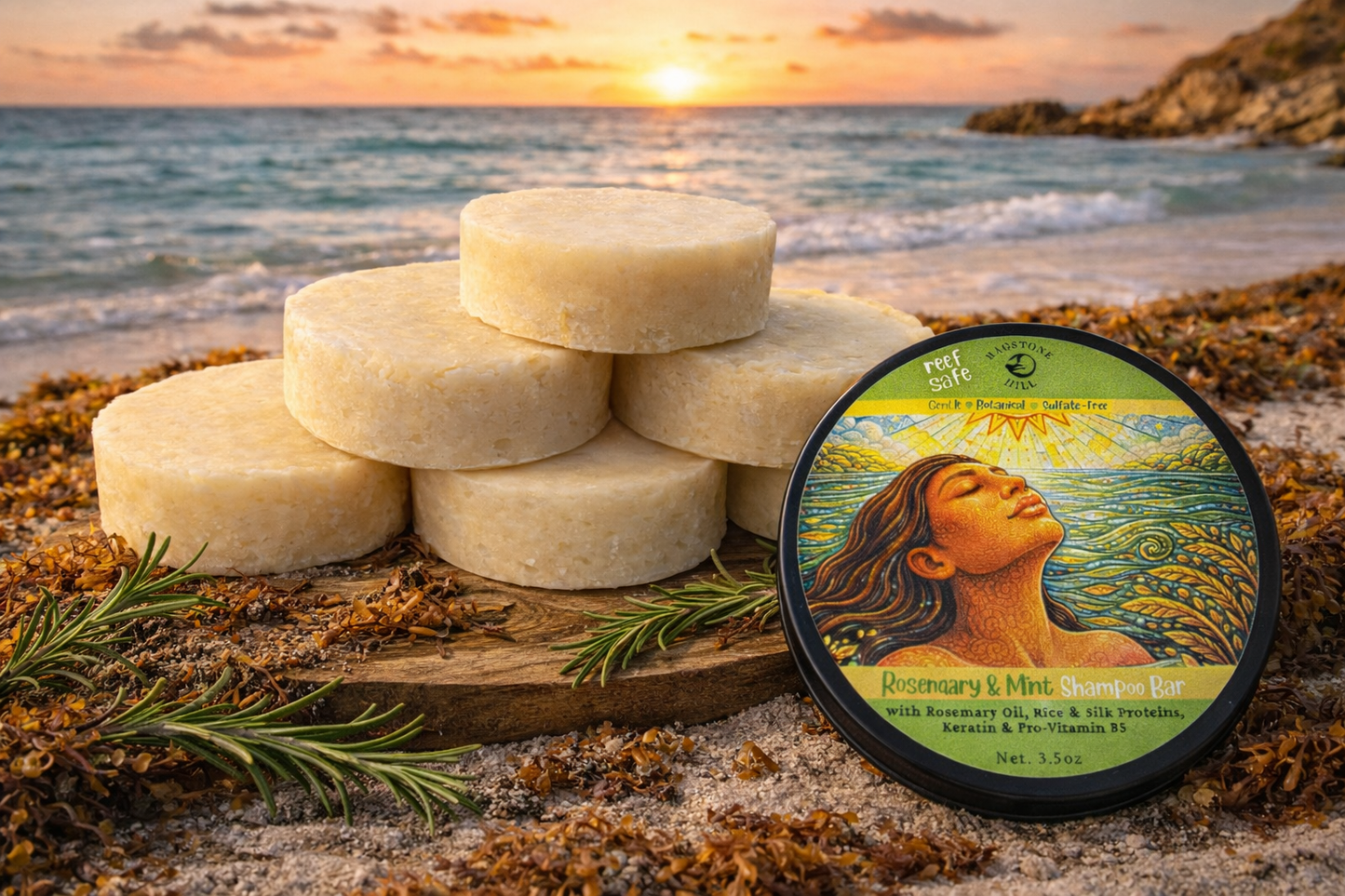 Mint & Rosemary Shampoo Bars - 3.5 oz