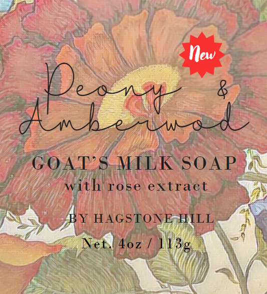 Peony & Amberwood Goat's Milk Soap